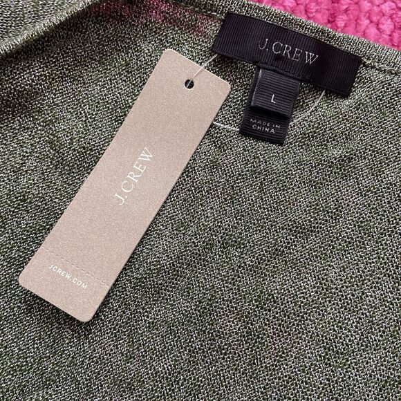 J. Crew Linen Blend Wrapped Cardigan Sweater Green Size Large - Picture 5 of 12